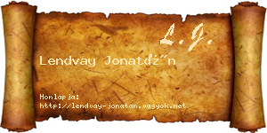 Lendvay Jonatán névjegykártya